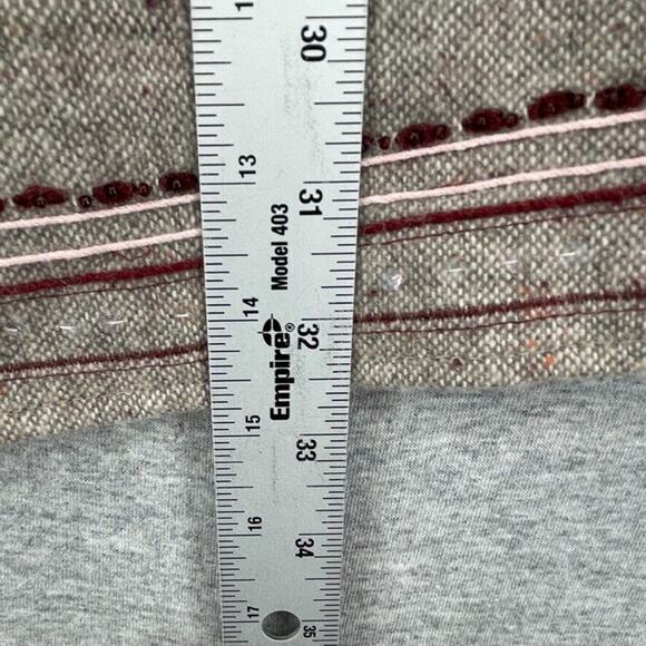 Guess Jeans Coat Womens Medium Wool Blend Pea Jacket Embroidered Beaded Lined - Picture 14 of 16